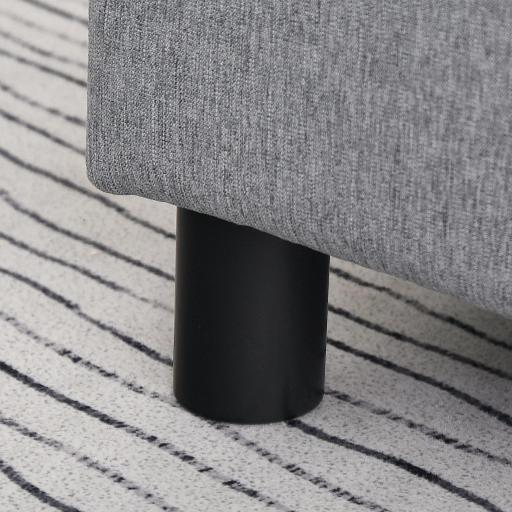 Reposapiés de Salón Taburete Bajo con Asiento Acolchado Rectangular para Sala de Estar Dormitorio 40x30x24 cm Gris [6]