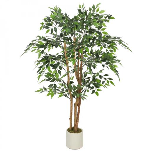 Ficus Artificial 150 cm Planta Artificial con 1116 Hojas y Maceta Planta Artificial Decorativa para Interior Verde [9]