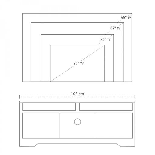Mueble para Televisor Mesa para TV de Salón con Gran Espacio de Almacenaje con Estantes Abiertos 105x40x52 cm Blanco [4]