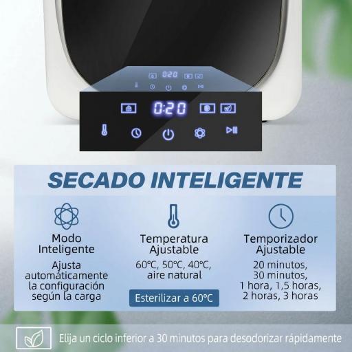 Secadora de Evacuación 2,5 kg 800W con Pantalla Táctil Control de Tiempo y Temperatura Función Antiarrugas Blanco [2]