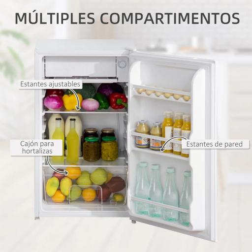 Mini Nevera Silenciosa 91L Clase E Frigorífico Pequeño Nevera Pequeña Bajo Encimera con Temperatura Regulable 5 Niveles [6]
