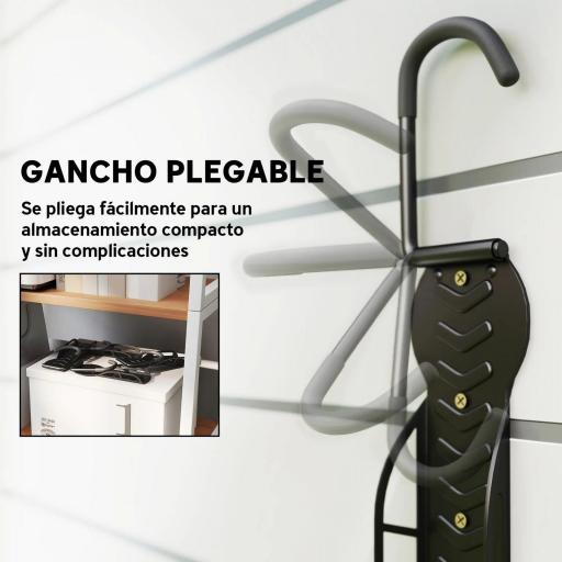 Soportes de Pared para Bicicletas de 4 Piezas Plegables hasta 30 kg con Tornillos para Casa Garaje y Sótano Negro [4]