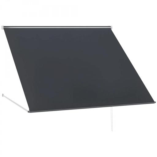 Toldo Retráctil de Exterior con Marco de Aluminio Ángulo de Inclinación Ajustable Anti-UV 150x120 cm Gris Oscuro [7]