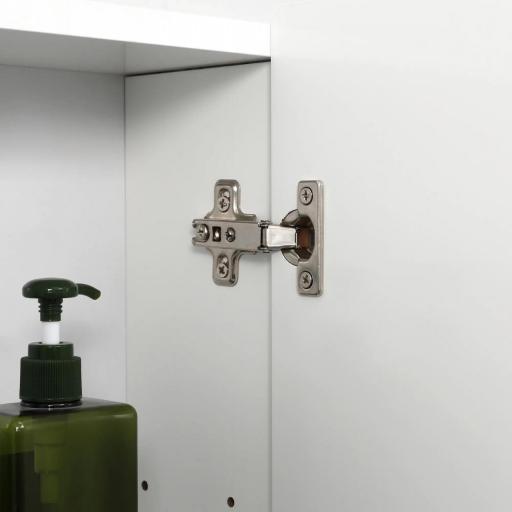 Mueble de Baño con Espejo Mueble de Pared para Baño con 3 Puertas y Estantes Internos Ajustables 70x15x60cm Blanco [6]