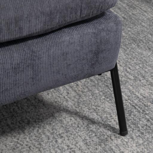Sillón de Relax con Reposapiés Sillón Reclinable con Respaldo Ajustable Tapizado en Pana 68x91,5x88 cm Gris [5]