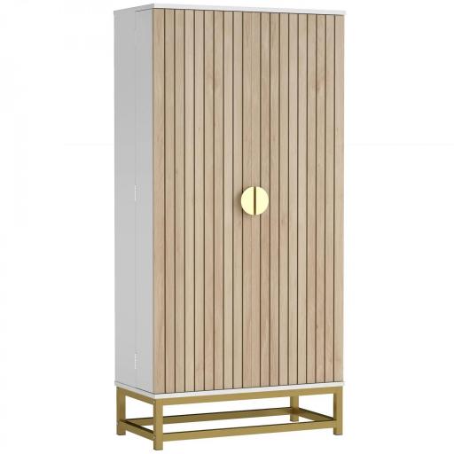 Armario Despensa Cocina con 2 Puertas con 12 Estantes Alacena Moderna con 5 Estantes Ajustables Blanco [9]