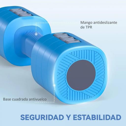 Juego de Mancuernas Ajustables 4 en 1 de 1/1,5/2/2,5 kg con Mangos Antideslizantes y Diseño Cuadrado para Casa Gimnasio [2]