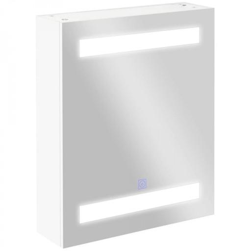 Armario de Baño con Espejo y Luz LED con 2 Estantes e Interruptor Táctil para Dormitorio Aseo 50x15x60 cm Blanco [9]