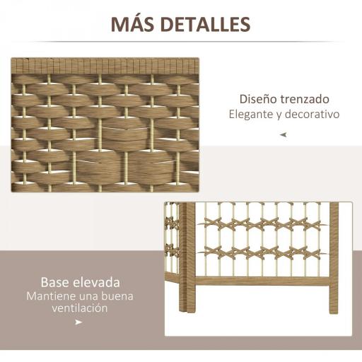 Biombo Separador de Ambientes de 4 Paneles Plegable de Cuerda de Papel 160x170cm Decoración para Dormitorio Natural [5]