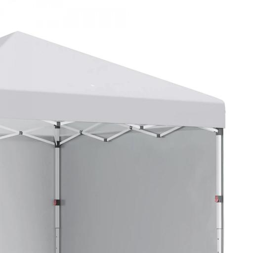 Carpa Plegable Pop-up 3x3 m con 2 Paredes Laterales Anti-UV Altura Ajustable Sacos de Arena y Bolsa de Transporte Blanco [8]