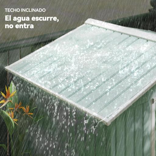 Caseta de Jardín 213x130x185 cm Cobertizo de Exterior Metálico para Almacenamiento de Herramientas Verde Claro [3]