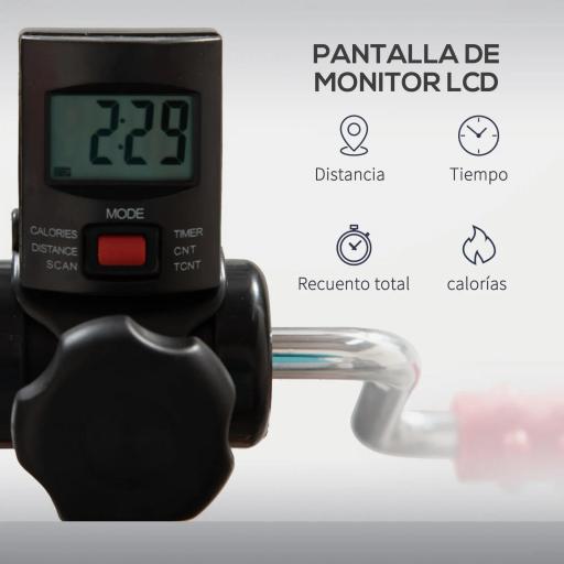 Pedales Estáticos Personas Mayores de Piernas y Brazos Altura Ajustable 75-97 cm Pantalla LCD y Rodillo Masajeador [4]