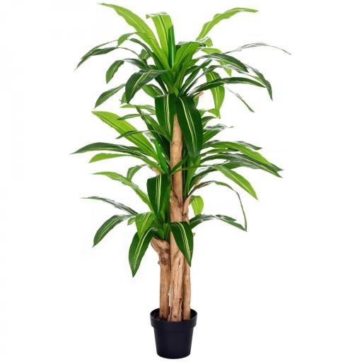 Dracaena Artificial con 66 Hojas Musgo Planta Artificial para Decoración Jardín Balcón Oficina Salón Ø20x160 cm Verde [4]