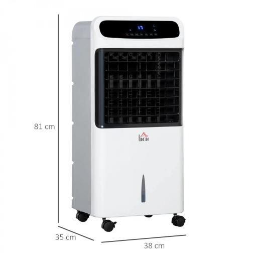 Climatizador 4 en 1 con Control Remoto 3 Modos 3 Velocidades Temporizador y Pantalla Táctil 38x35x81 cm Blanco [1]