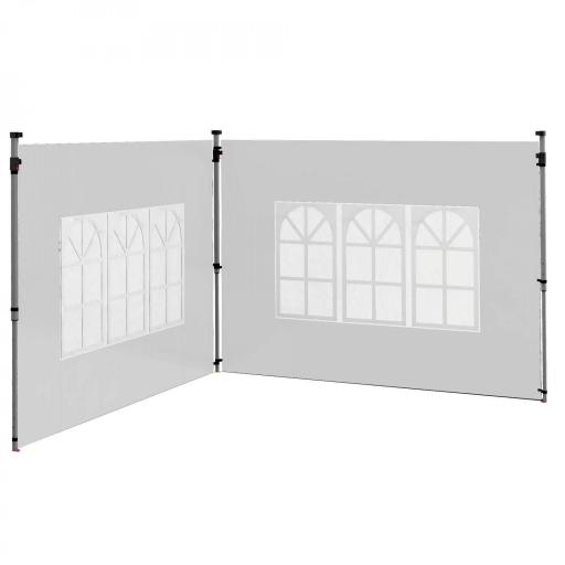 Paredes Laterales para Carpa de 3 x 3 / 3 x 4 m 2 Paneles de Tela Oxford de 295x195 cm con Ventana para Fiestas Blanco [7]