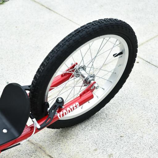 Patinete para Niños +5 Años, Patinete Infantil de 2 Ruedas, con Manillar Ajustable en Altura, 2 Neumáticos de Caucho Inflable, Doble Freno, Carga 100 kg, 139x58x90-96 cm, Rojo [8]