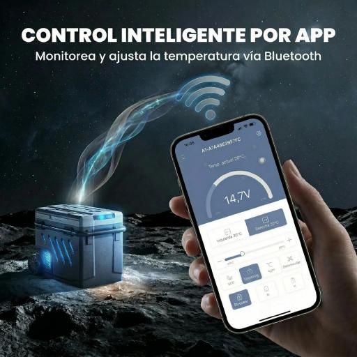 Nevera Portátil Eléctrica 49L con Compresor Doble Zona Control por App Ruedas Asa Telescópica -20℃ a 20℃ y Puerto USB [2]