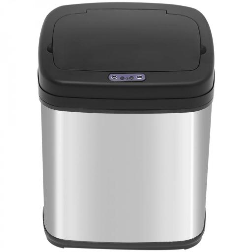 Papelera de Cocina 20L con Sensor Infrarrojo Apertura Automática y Cubo Interior Extraíble 33x25x42,5 cm Plata y Negro [9]