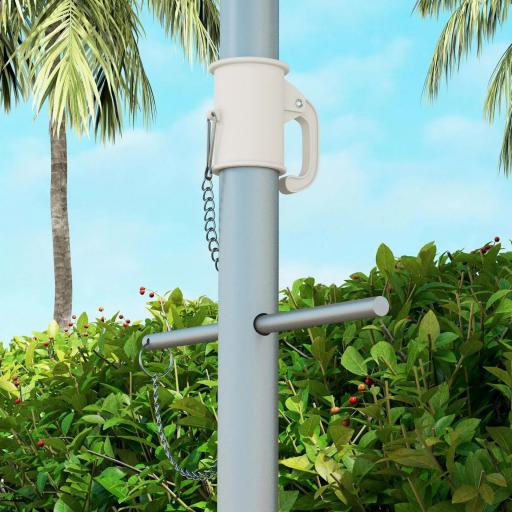 Sombrilla de Playa Ø178x205 cm con Reclinación 45° Altura Ajustable Anti-UV Impermeable y Bolsa de Transporte Multicolor [8]