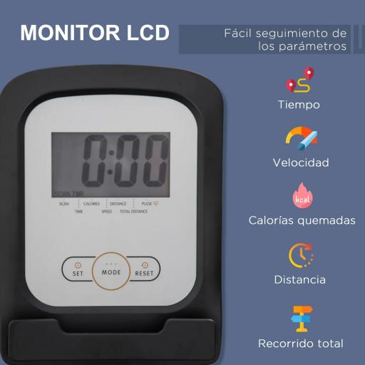 Bicicleta Estática con Respaldo 8 Niveles de Resistencia Magnética Longitud Ajustable Pantalla LCD para Casa Gris [3]