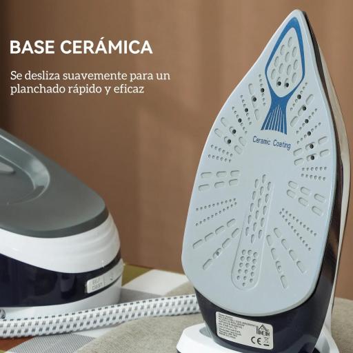 Centro de Planchado 2600W 100 g/min 8 Bares Función ECO Suela de Cerámica Sistema Antical Depósito Extraíble 1,5 L Azul [4]