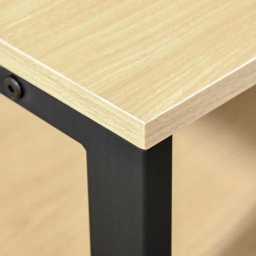 Perchero Metálico Zapatero con 3 Estantes y 4 Ganchos para Colgar Ropas para Pasillo Entrada 60x40x175cm Negro y Natural [5]