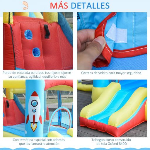 Castillo Hinchable para Niños +3 Años con 2 Toboganes Piscina y Zona de Salto 330x265x185 cm Multicolor [6]
