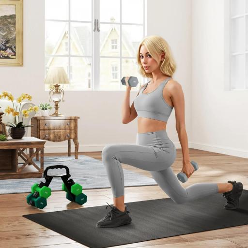 Juego de Mancuernas 2 x3kg 2 x4kg 2 x5kg con Soporte de Almacenamiento para Ejercicio Entrenamiento Multicolor