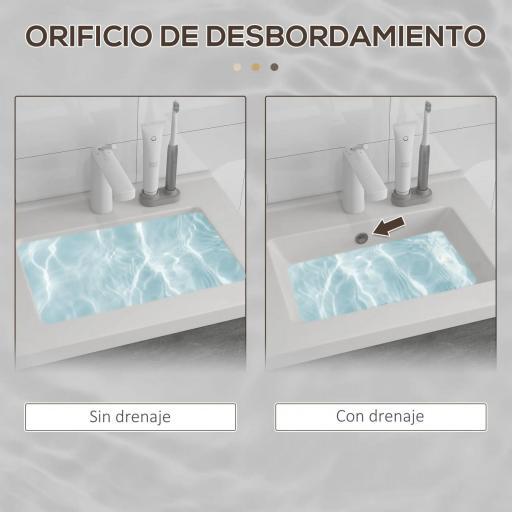 Mueble de Baño con Lavabo Cerámico Armario Bajo de Lavabo de Pared con 2 Puertas Estante Ajustable 60x45,5x60 cm Gris [7]