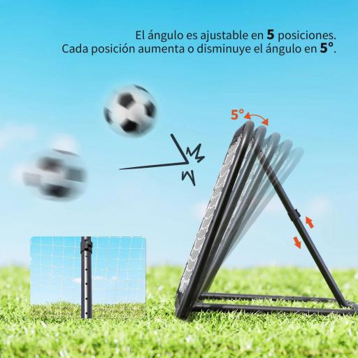 Red de Rebote Plegable Reboteador Ajustable en Ángulo de 5 Niveles para Entrenamiento de Fútbol Tenis Béisbol Deportes 78x84x65-78 cm Negro [3]