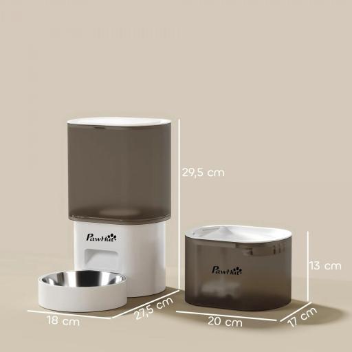 Dispensador de Comida para Gatos y Perros de 3L con Control de App 1-10 Comidas al Día Filtros Luz LED con Cable o Pilas [1]