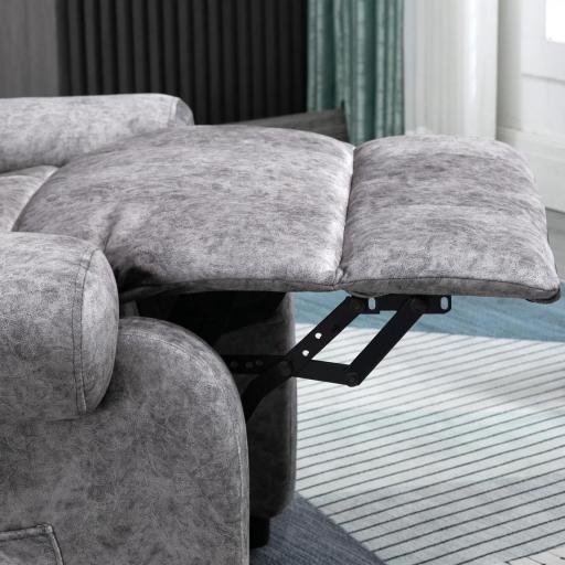 Sillón Relax Reclinable Manual hasta 135º con Reposabrazos Reposapiés Acolchado Grueso Gris [3]