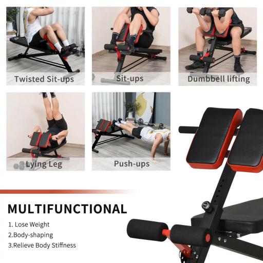 Banco de Pesas Multifuncional Banquillo de Gimnasio Completo Respaldo Inclinable en 3 Posiciones 64x146x73,5-85 cm Negro [7]