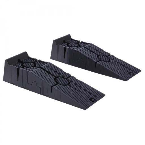 Juego de 2 Rampas Portátiles de Plástico Carga 3 Toneladas para Coches Estándares Furgonetas Pequeñas 91x30x21 cm Negro [9]