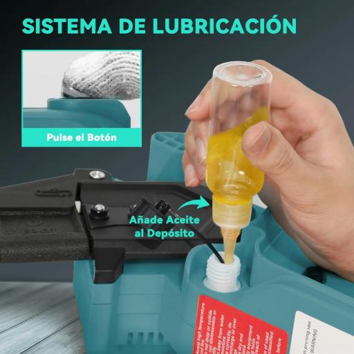 Mini Motosierra Bateria 8 Pulgadas 6000mAh con 580W Motor sin Escobillas 2 Baterías Palo Telescópico para Podar Árboles [6]