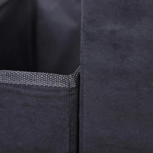 Escalera para Mascotas de 3 Peldaños Plegable con Tapas Abatibles y Espacio de Almacenamiento 3 Escalones de Perros Gatos Pequeños para Cama Sofá 40x54x48 cm Negro [7]