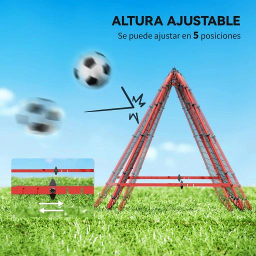 Red de Rebote Plegable con Ángulo Ajustable para Entrenamiento de Fútbol Béisbol y Tenis 100x95x90 cm Rojo [5]
