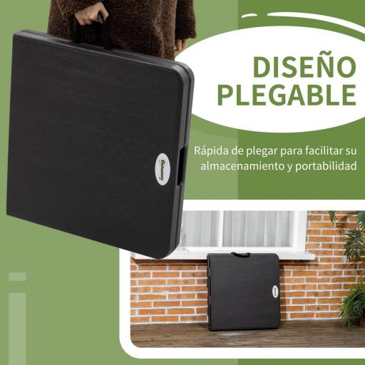 Mesa de Comedor Exterior Plegable para 4 Personas con Altura Ajustable y Marco de Acero 118x60x56-74 cm Gris Oscuro [7]