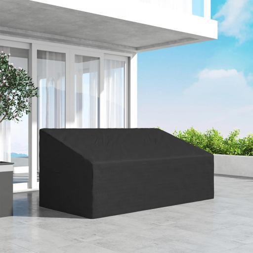Funda para Banco de Jardín de 3-4 Plazas Tela Oxford 600D con Recubrimiento Impermeable para Terraza 218x111x63/101 cm [7]
