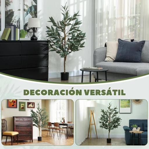 Árbol Artificial de Laurel 150 cm Decoración para Hogar Oficina Balcón Dormitorio Verde [6]