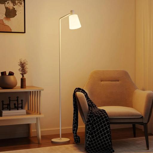 Lámpara de Pie LED Regulable con 3 Temperaturas de Color 3000K-6500K Pantalla Giratoria Bombilla E27 Blanco [6]