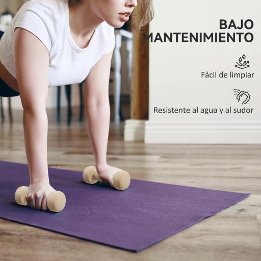 Juego de Mancuernas de 8 Piezas 2x0,5 kg 2x1 kg 2x1,5 kg 2x2 kg Antideslizantes y Estuche de Transporte Multicolor [3]