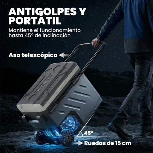 Nevera Portátil Eléctrica 49L con Compresor Doble Zona Control por App Ruedas Asa Telescópica -20℃ a 20℃ y Puerto USB [1]
