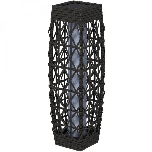 Lámpara Solar de Ratán Sintético con Luces LED Encendido/Apagado Automático para Exterior 20x20x68 cm Gris [9]