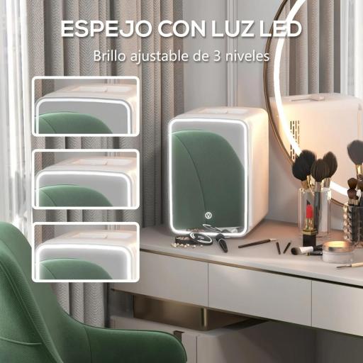 Nevera Cosméticos 10L Extrasilenciosa 12V/240V para Enfriar y Calentar Frigorífico Pequeño para Dormitorio Maquillaje [8]