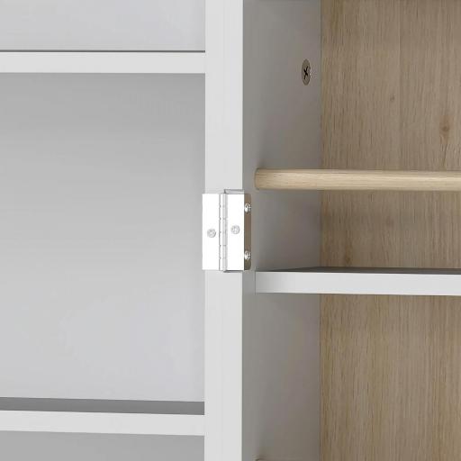 Armario Despensa Cocina con 2 Puertas con 12 Estantes Alacena Moderna con 5 Estantes Ajustables Blanco [7]