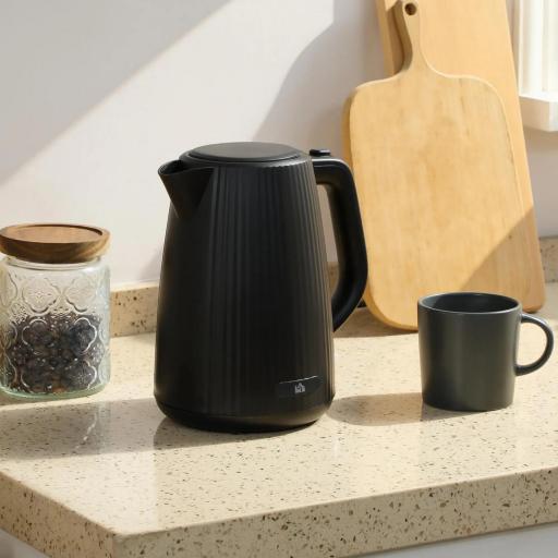 Hervidor Eléctrico 1,7L 2200W con Filtro Antical Desmontable Apagado Automático Base Giratoria 360° Negro [3]