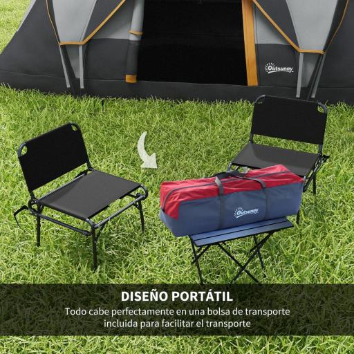 Tienda de Acampada para 5-6 Personas Impermeable 3000mm+ con Bolsa de Transporte y Gancho 455x220x180 cm Gris [5]