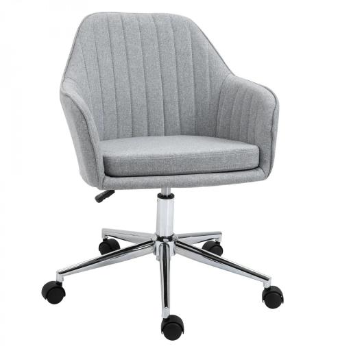 Silla de Oficina Silla Operativa con Altura Ajustable y Giratoria para Despacho Oficina 61x59x96cm Gris [5]
