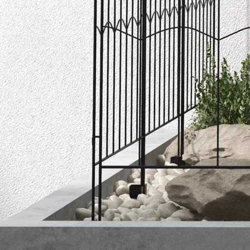 Valla Decorativa de Jardín de 4 Paneles 88x110 cm con Diseño de Patrón de Rejilla y Ángulo Ajustable Negro [6]